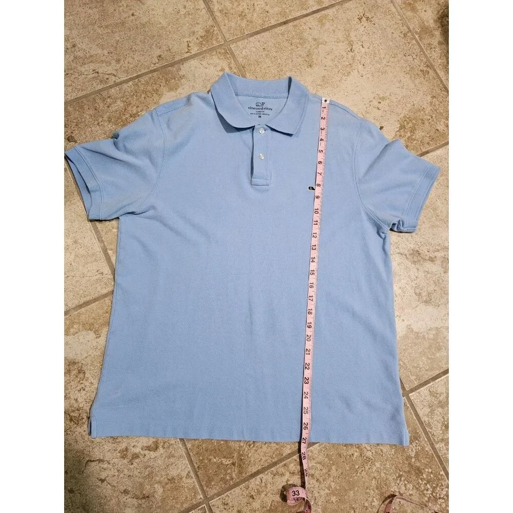 Vineyard Vines Polo Shirt Mens Medium Blue Whale Logo Preppy Golf Classic Casual - Picture 6 of 6